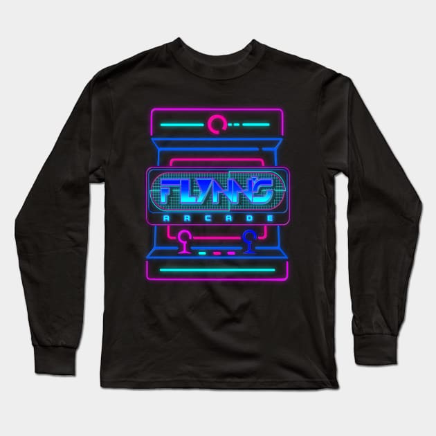 Flynn's Arcade / 80s Neon Game Sci Fi Movie Long Sleeve T-Shirt by darklordpug